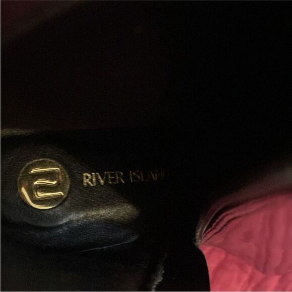 River Island Black Ankle Boots with Purple marabou Accent heels, US6 - Picture 6 of 6